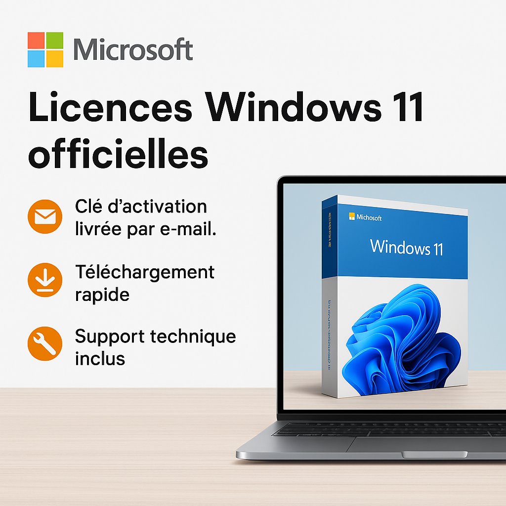 Licence officielle Microsoft Windows 11 à vie avec activation instantanée sur Licence24.ch